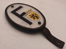 Ancienne Plaque F Quillery, Blason lion des Flandres (NORD)  support d'origine