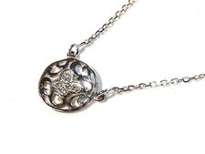 Bijou  argent 925 collier médaillon papillon strass idéal pour cadeau   necklace