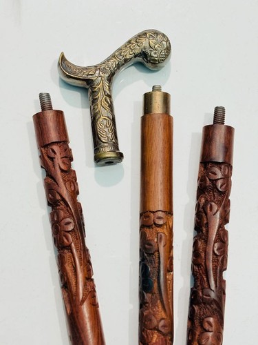 Canne bâton marche bois - de,