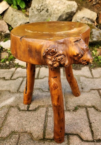 Tabouret tripode bois massif - tripode,