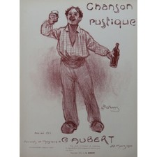 AUBERT Gaston Chanson Rustique Pousthomis Piano Chant 1910