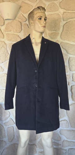 Manteau bleu marine loupi - bleu,