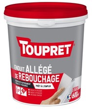 Enduit allégé de rebouchage gros trous fissures prêt à l'emploi 600ml TOUPRET