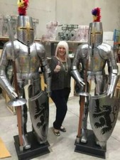 Armure médiévale portable chevalier croisé costume complet d'armure...