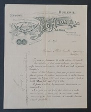 Facture 1916  HUILERIE E G AVON FILS SAVONS  LA FARE   old bill Rechnung 5