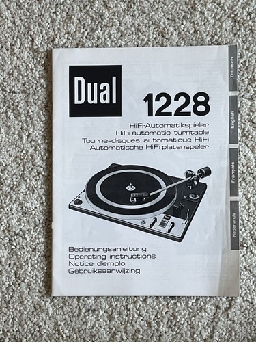 Dual 1228 owners manual good - manual.,