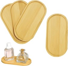Lot de 4 plateaux ovales en bois, petit plateau en bambou, pour sous-verres, ...