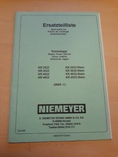  liste des pièces de rechange herse rotative NIEMEYER KR 2522 3022 4022 4522
