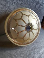 OPALINE ABAT-JOUR RÉTRO LAMPE ÉCLAIRAGE VINTAGE LISERET OR