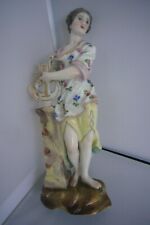 PORCELAINE ALLEMANDE MEISSEN  STATUETTE EMBLEMATIQUE MUSICIENNE A LA LYRE XVIIIè