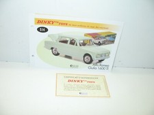 1 fiche + certif. DINKY TOYS