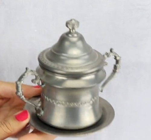 Sucrier étain vintage - sucrier, pot