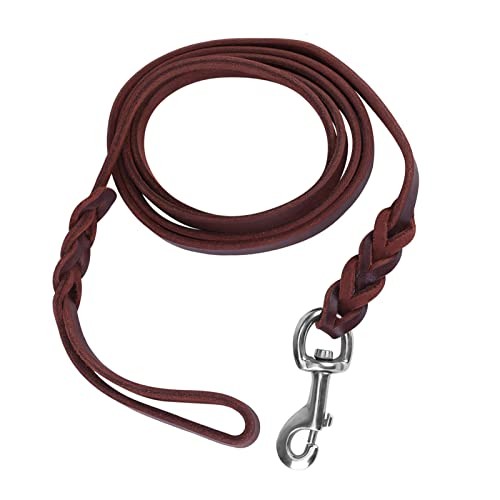 Laisse chien cuir marron - cuir, marron,le