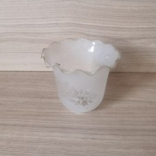Tulipe en verre pour lampe,lustre,applique, abat-jour,motif floral, fleur,vague