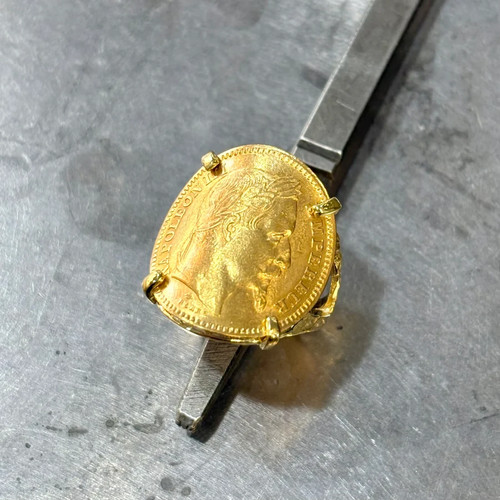 Bague pièce jaune 750 - or,