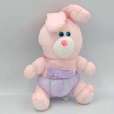 Peluche Puffalump lapin rose mauve je t'aime BIKIN 20 cm - 18810