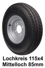 Roue Compléte 5.00-10C 437kg 4x115 Remorque 5.00x10 79N F. Stema Français Lk