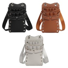 Pochette à ciseaux portable en cuir PU pour coiffeurs, coiffeurs et toiletteurs