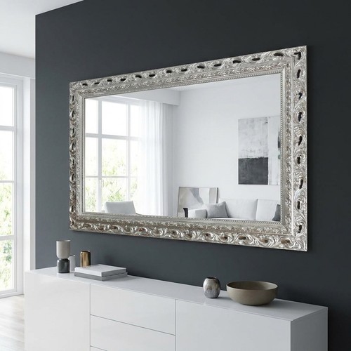 Miroir baroque argent feuille - baroque,