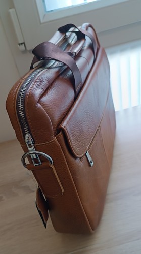 Sac business camel cuir - camel, en