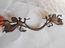 Ancienne poignée de porte fée art nouveau français cuivre ormalu anges