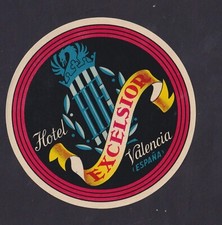 Ancienne  étiquette  bagage  Espagne   BN180761 Hotel Excelsior Valencia
