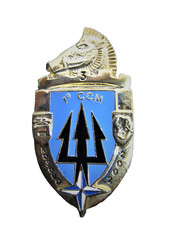 ANCIEN INSIGNE GENIE 3° RG 1° CCM OPEX KFOR TRIDENT KOSOVO 2002 FAB. SHELI