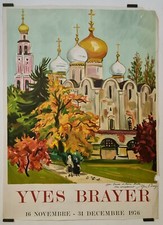 Brayer Yves Eglise Russe 1976 Affiche Originale Exposition	Religion URSS
