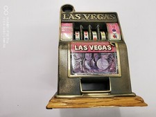 Tirelire Machine à Sous, Las Vegas, Ancienne, Bois, Acier et Fonte, Année 50/60 