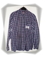 A  -  Chemise Fantaisie à Carreaux Bleu et Rose  Bordeaux Oliphil Taille L