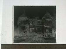 UA176 Plaque verre négatif BE circa 1900 maison bourgeoise jardin transats