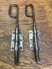 Lot de 2 verrous bas en fer 29cm , ferrure penture clenche serrure