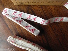  galon 5 initiales tissée rouge EA@rubbon 