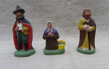 3 SANTONS DE PROVENCE ESCOFFIER ANCIENS 7 cm - LE BRIGAND, PRIEUSE, SAINT JOSEPH