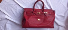 sac Mac Douglas cuir grainé rouge de grande taille