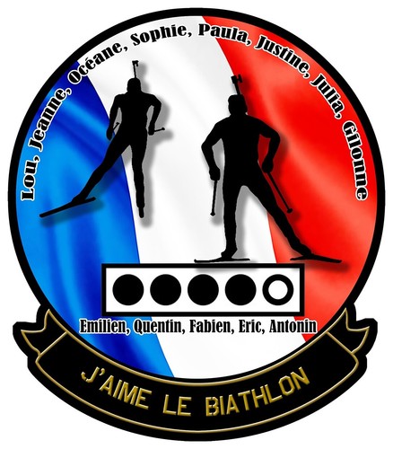 Sticker aime biathlon - j'aime,