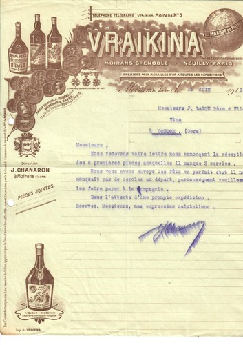 Lettre 1919 vraikina - lettre,