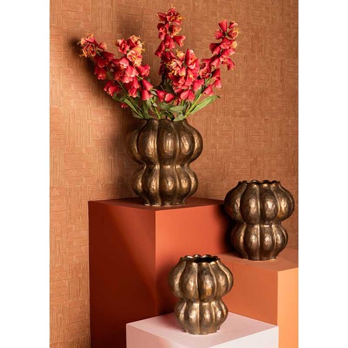 Vase rond bronze céramique - vase, en