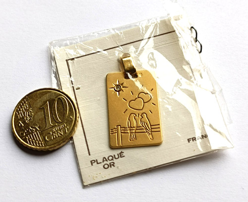 Pendentif plaqué oiseau - plaqué,