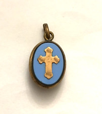 Ancien et Petit Pendentif porte photo orné d'une croix Napoléon III