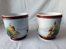 2 CACHE POTS EN FAIENCE DE LUNEVILLE DEBUT 20ème H.13.8CM