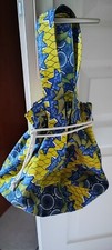 Sac à main bourse tissu africain 25 cm x 30 cm couleur jaune et bleu