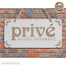 Privé Accès Interdit Plaque de Porte Bois Panneau Suspendre Bureau Maison Tabac