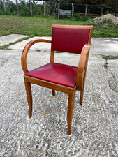 Fauteuil bridge 50 en bois et en état correct