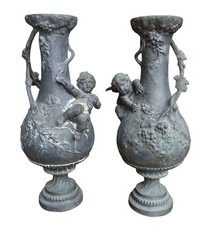 Paire Anciens Vases  Régule F