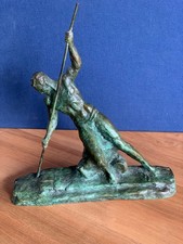 Sculpture en bronze Art Déco signée Cipriani – Homme à la perche – Fonte ancienn