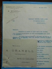 Lettre ancienne : A. Granell - Alimentation Générale - Brive - 1918
