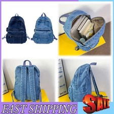 Sac à dos femme vintage couleur unie denim sangle réglable femme daily backpack