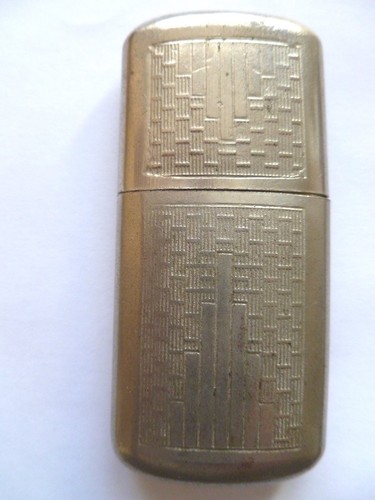 Briquet metal argente art deco - briquet,