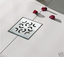 Siphon de Sol DN50 Ultra Plat Inox Rouille 120x120 MM + Film de Joint